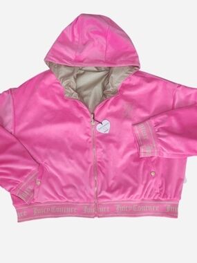 Juicy Couture Pink Velour Reversible Jacket 3x New With Tags
